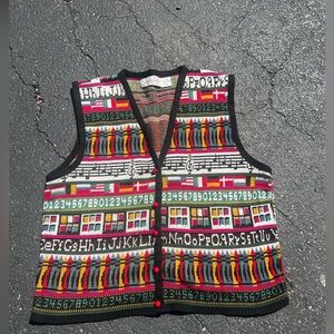 Vintage CROSSINGS 100% cotton teacher school vest medium